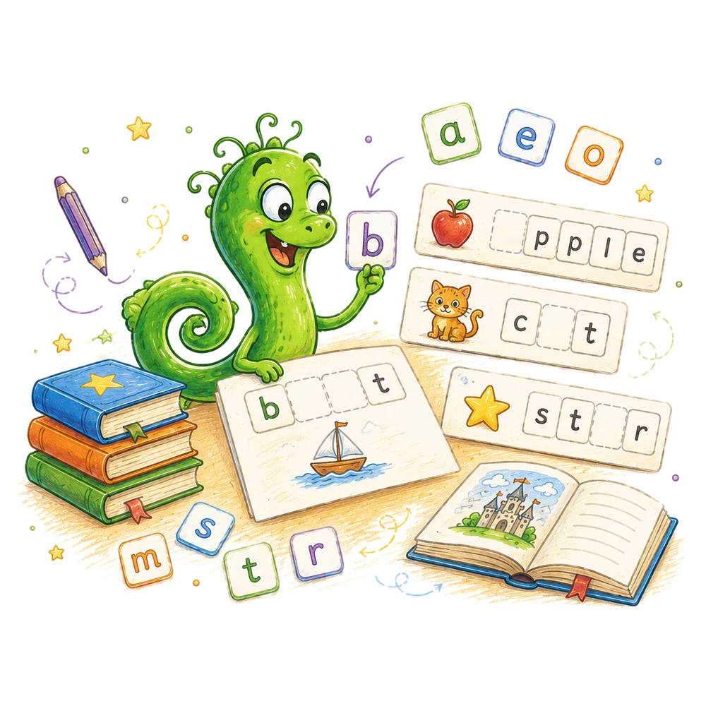 Building CVC Words with Paper Tiles