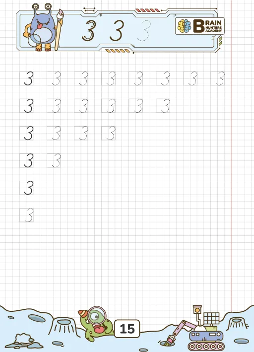 Preschool Printable Workbook: Numbers Tracing and Practice 1