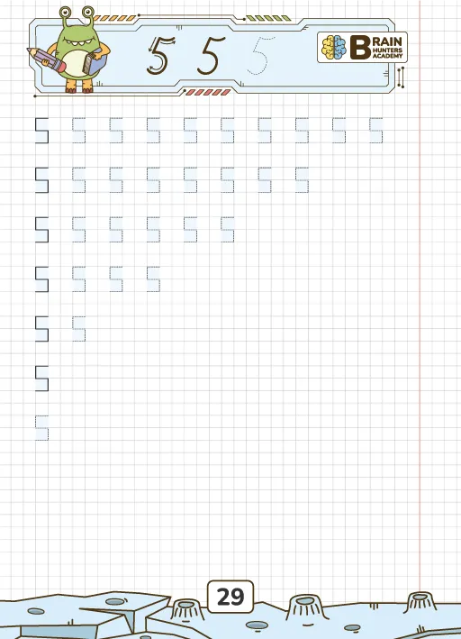 Preschool Printable Workbook: Numbers Tracing and Practice 3
