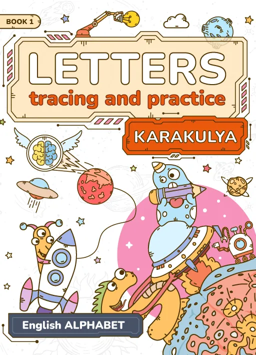 Preschool workbook: karakulya letters tracing and practice english alphabet