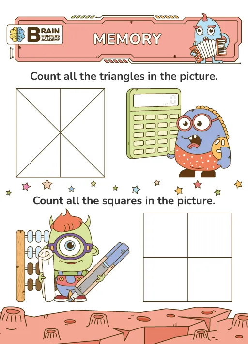 Preschool Printable Workbook: Memory 4