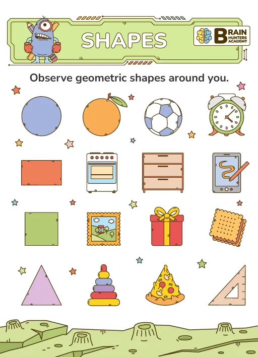 Preschool Printable Workbook: Shapes 3