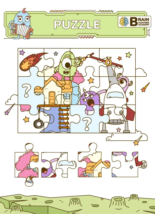 Preschool Printable Workbook: Puzzles 5