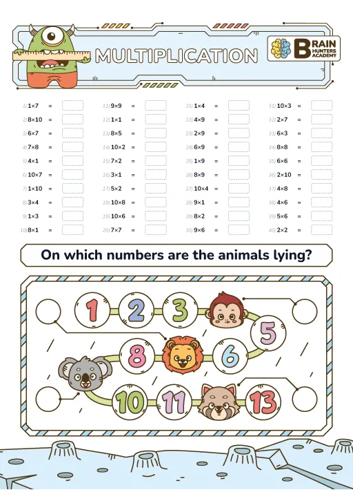 Preschool Printable Workbook: Math Multiplication Practice 3