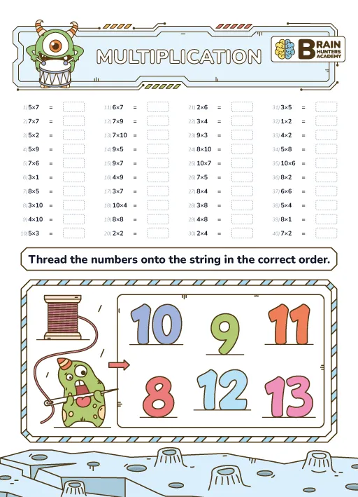 Preschool Printable Workbook: Math Multiplication Practice 5
