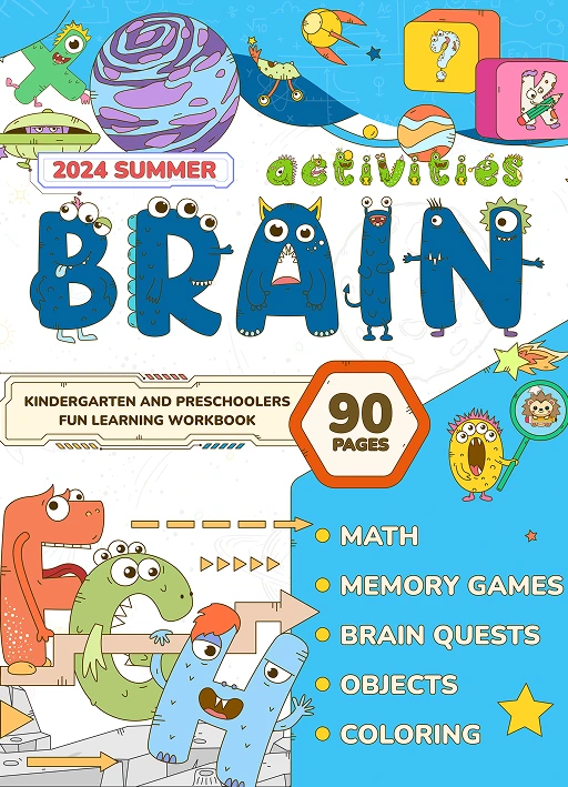 Summer Brain Activities Workbook for Kindergarten and Preschoolers: Fun Learning with Coloring, Logic Puzzles, Brain Quests and Social Studies - ... Activities for Preschoolers and Kindergarten)