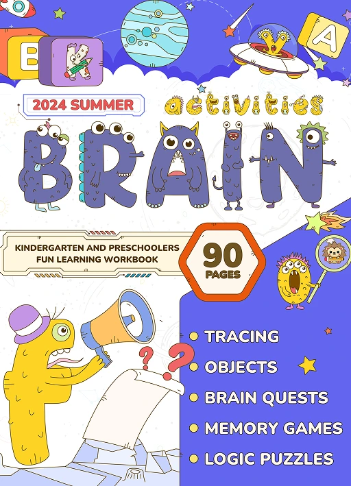 Summer Brain Activities Workbook for Preschoolers and Kindergarten: Fun Learning for Kids with Tracing, Puzzles, Memory and Social Studies for Ages ... Activities for Preschoolers and Kindergarten)