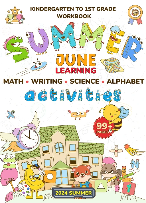 Whizki Summer Activities Kindergarten to 1st Grade Workbooks, Math, Reading Comprehension, Brain Quests, Writing, Science, Social Studies Summer ... Activities for Kids: June Learning Activities